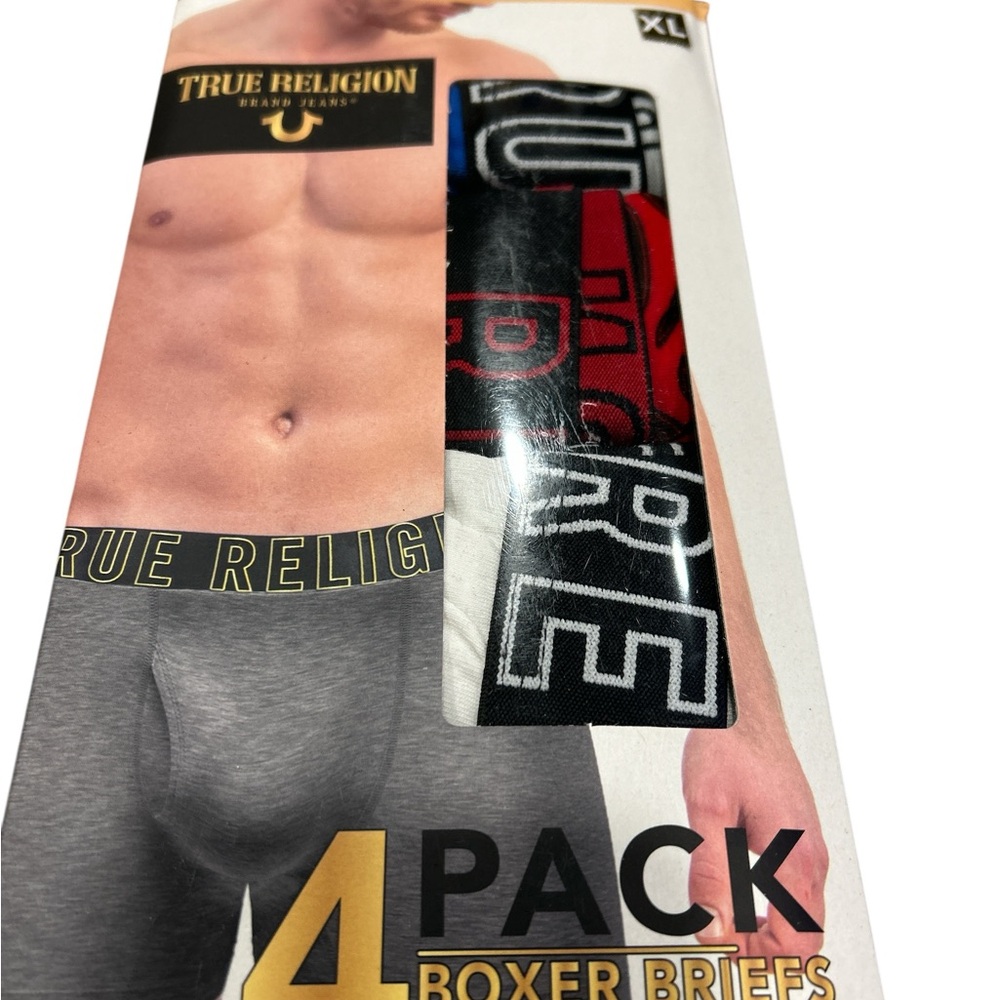 True Religion 4-Pack Boxer Briefs – Black, Red, White, Gray xl